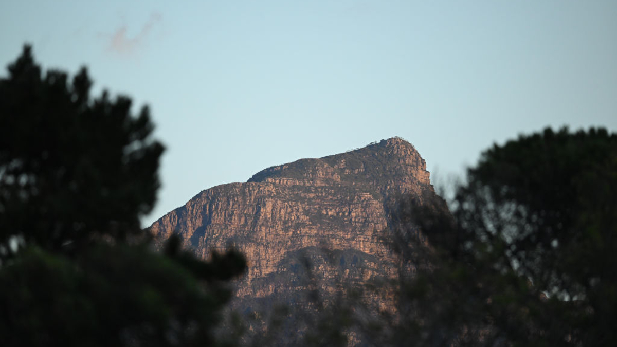 Table Mountain during day two of the Bain's Whisky Cape Town Open at Royal Cape Golf Club on February 9, 2024 in Cape Town, South Africa.