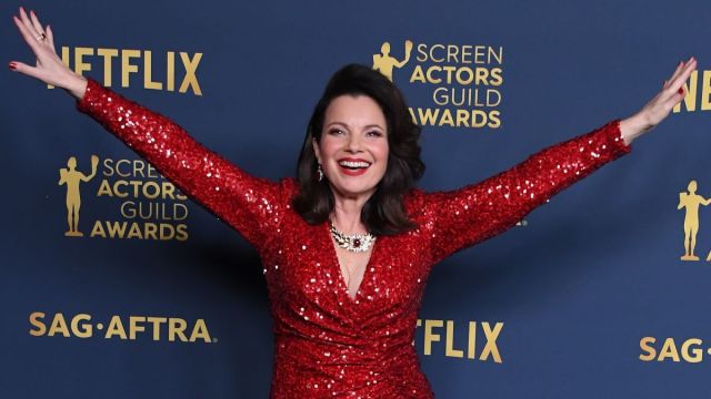 Fran Drescher poses at the 30th Annual Screen Actors Guild Awards at Shrine Auditorium and Expo Hall on February 24, 2024 in Los Angeles, California. (Photo by Steve Granitz/FilmMagic)
