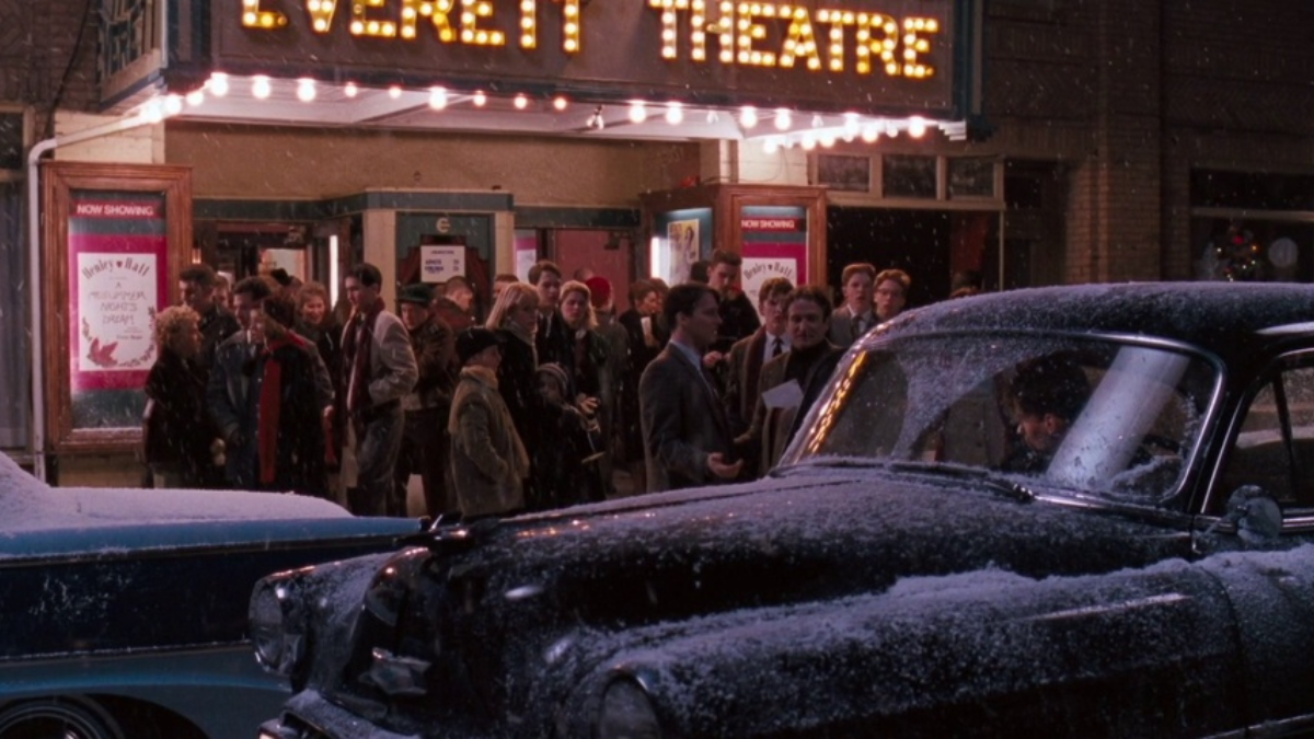 The cast of 'Dead Poets Society' outside the Everett Theatre.