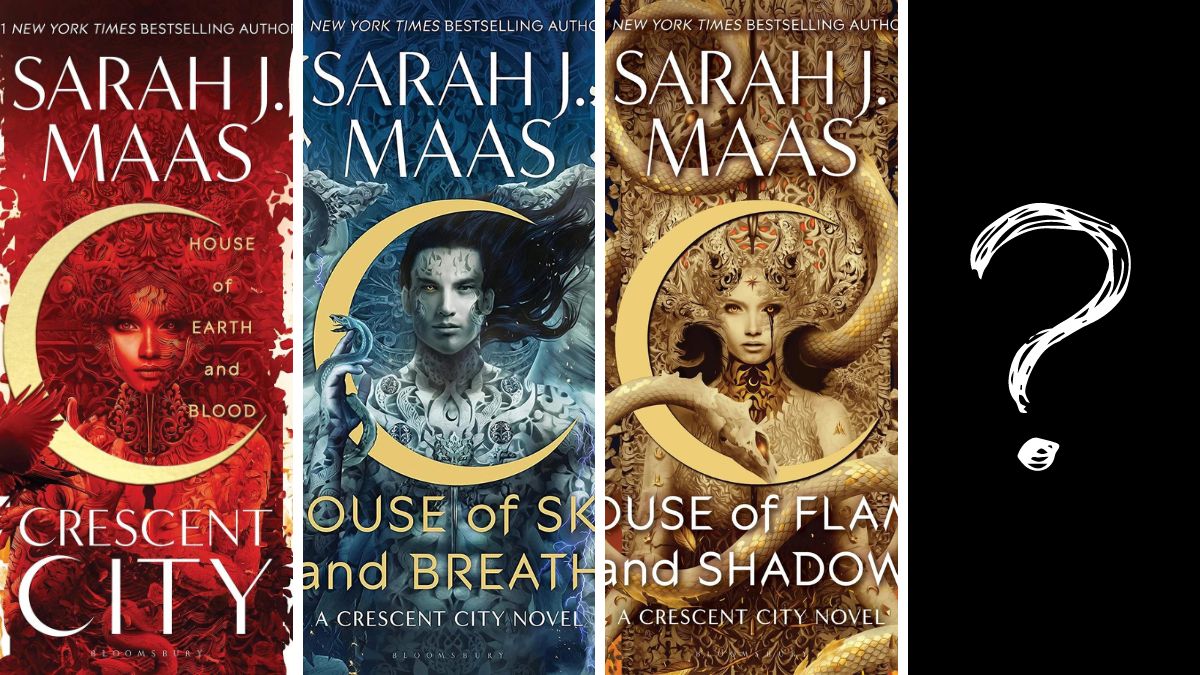 The covers of the first three books in Sarah J. Maas' Crescent City series.