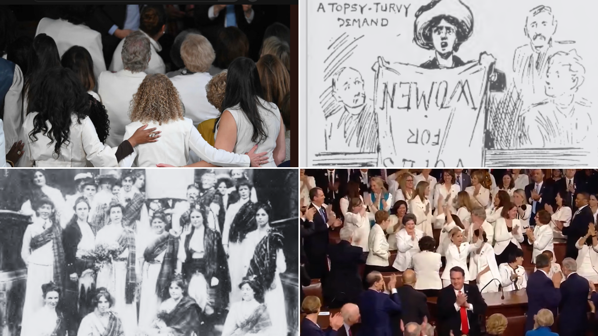 Antonia Raeburn's 'The Suffragette View' pictures and Democratic congresswomen in white