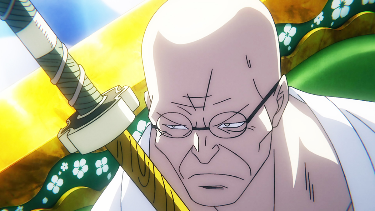 Five Elder Ethanbaron V. Nusjuro looking down in episode 1079 of One Piece