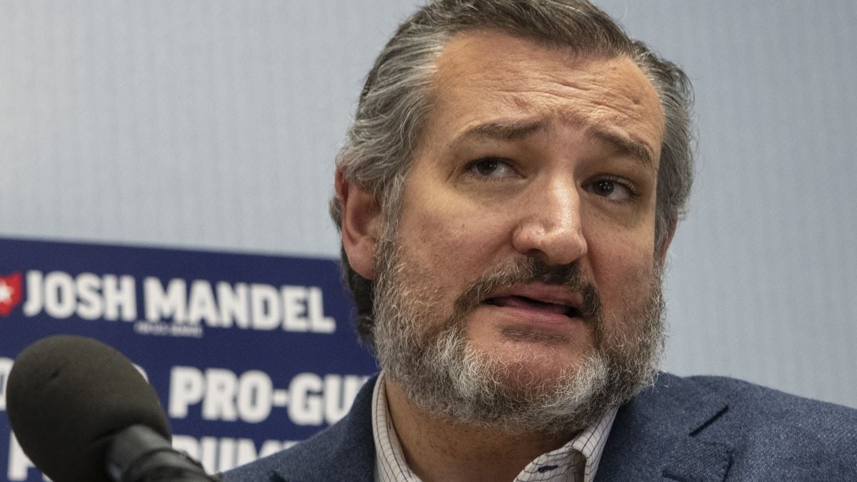 Josh Mandel, a Republican candidate for U.S. Senate in Ohio, and Sen. Ted Cruz (R-TX) take questions from the press before a campaign event at Victory Christian Church on April 29, 2022 in Kettering, Ohio. Last week, Former President Donald Trump announced his endorsement of J.D. Vance in the Ohio Republican Senate primary. Other challengers in the Republican Senate primary field include Josh Mandel, Mike Gibbons, Jane Timken, Matt Dolan and Mark Pukita. (Photo by Drew Angerer/Getty Images)