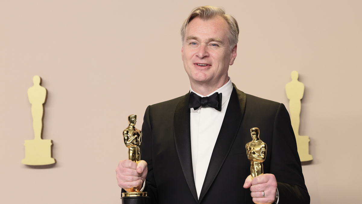 Christopher Nolan, winner of the Best Directing award and the Best Picture award for 'Oppenheimer,' poses in the press room during the 96th Annual Academy Awards at Ovation Hollywood on March 10, 2024 in Hollywood, California.