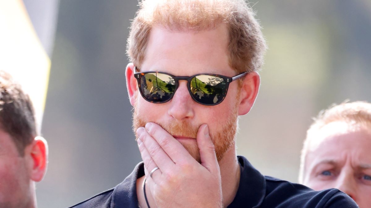 Meghan, Duchess of Sussex and Prince Harry, Duke of Sussex watch the Land Rover Driving Challenge, on day 1 of the Invictus Games 2020 at Zuiderpark on April 16, 2022 in The Hague, Netherlands. (Photo by Max Mumby/Indigo/Getty Images)