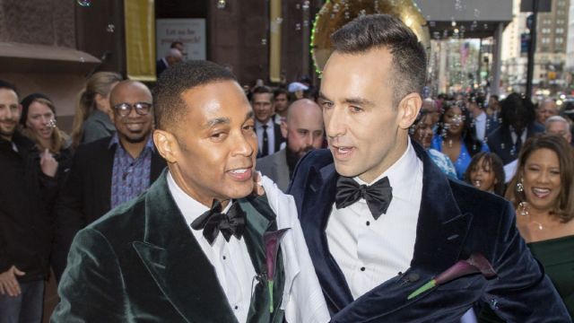Don Lemon and Tim Malone are seen after getting married on April 6, 2024 in New York, New York. (Photo by MEGA/GC Images)