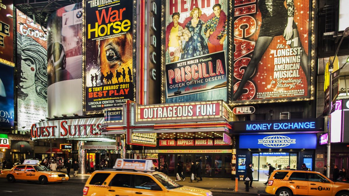 Broadway theatres in Times Square New York city