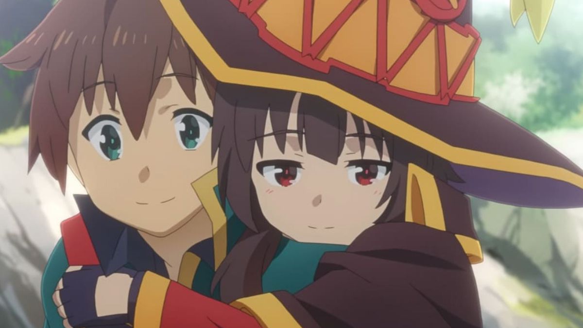 Konosuba Megumin on Kazuma's back