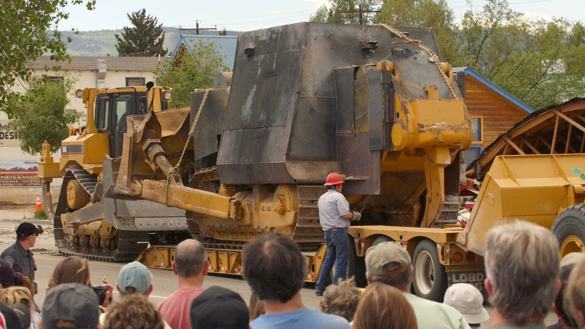 Marvin Heemeyer's "Killdozer" being taken away