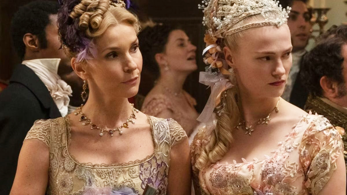 Cressida next to her mother in season 1 of Bridgerton