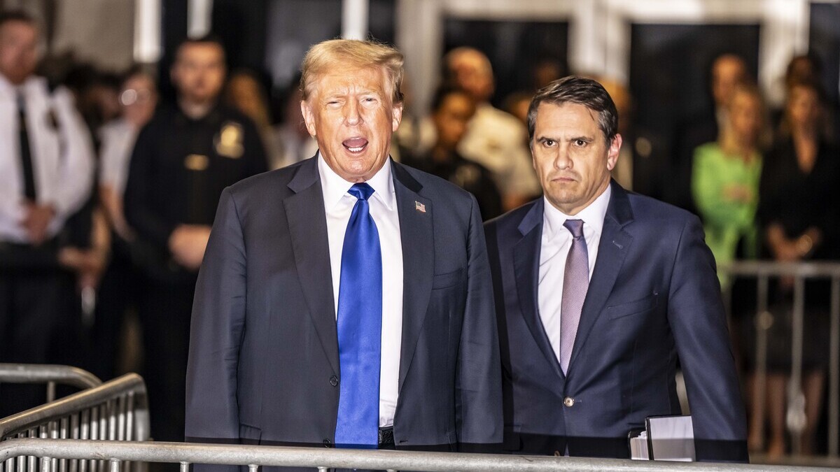 Former President Donald Trump and his attorney Todd Blanche exit the courthouse and speak to media after Trump was found guilty following his hush money trial at Manhattan Criminal Court on May 30, 2024 in New York City. The former president was found guilty on all 34 felony counts of falsifying business records in the first of his criminal cases to go to trial. Trump has now become the first former U.S. president to be convicted of felony crimes.