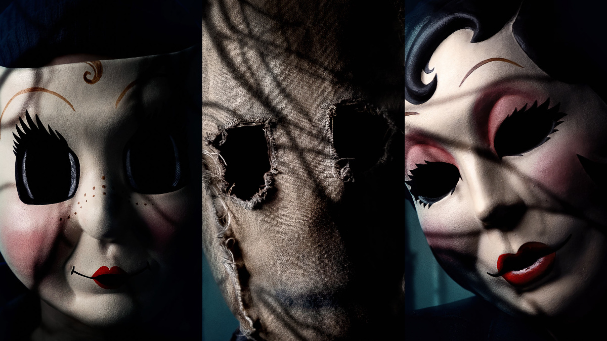 Montage of Dollface, Scarecrow, and Pin Up Girl as seen in The Strangers Chapter 1