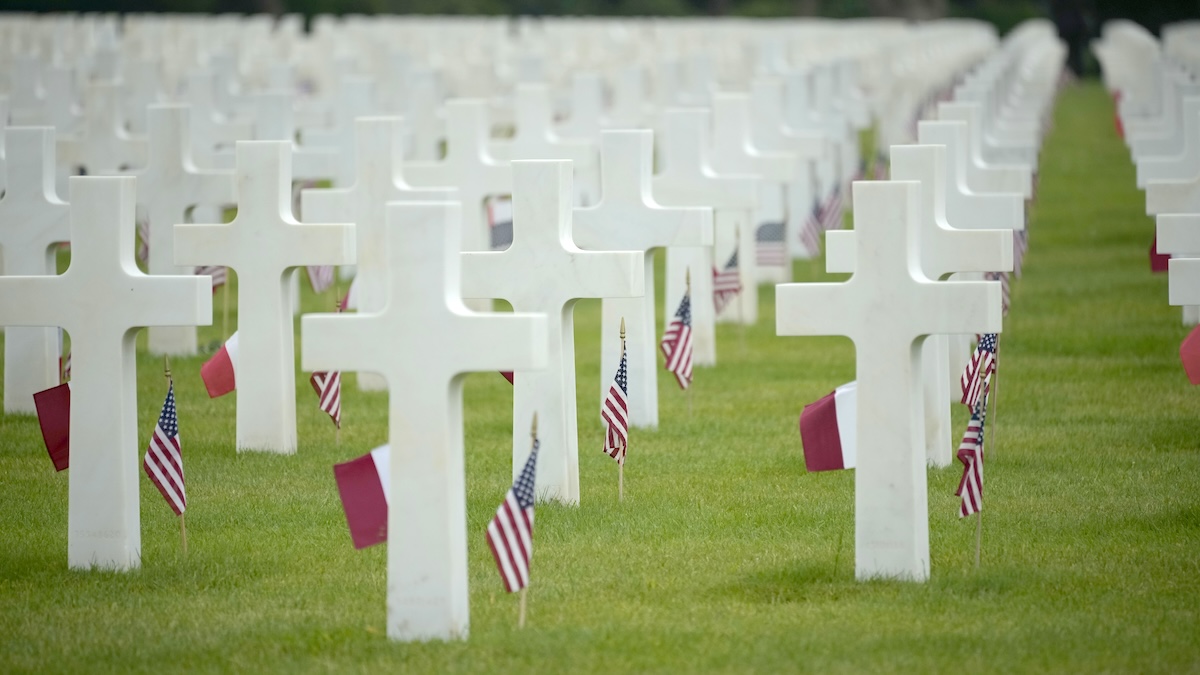 A general view during an event at the Normandy American Cemetery and Memorial, as part of the 79th anniversary of the World War II