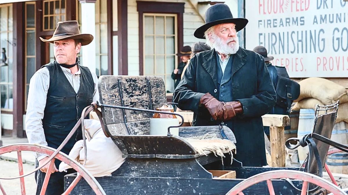 Donald Sutherland and Kiefer Sutherland in 'Forsaken.'