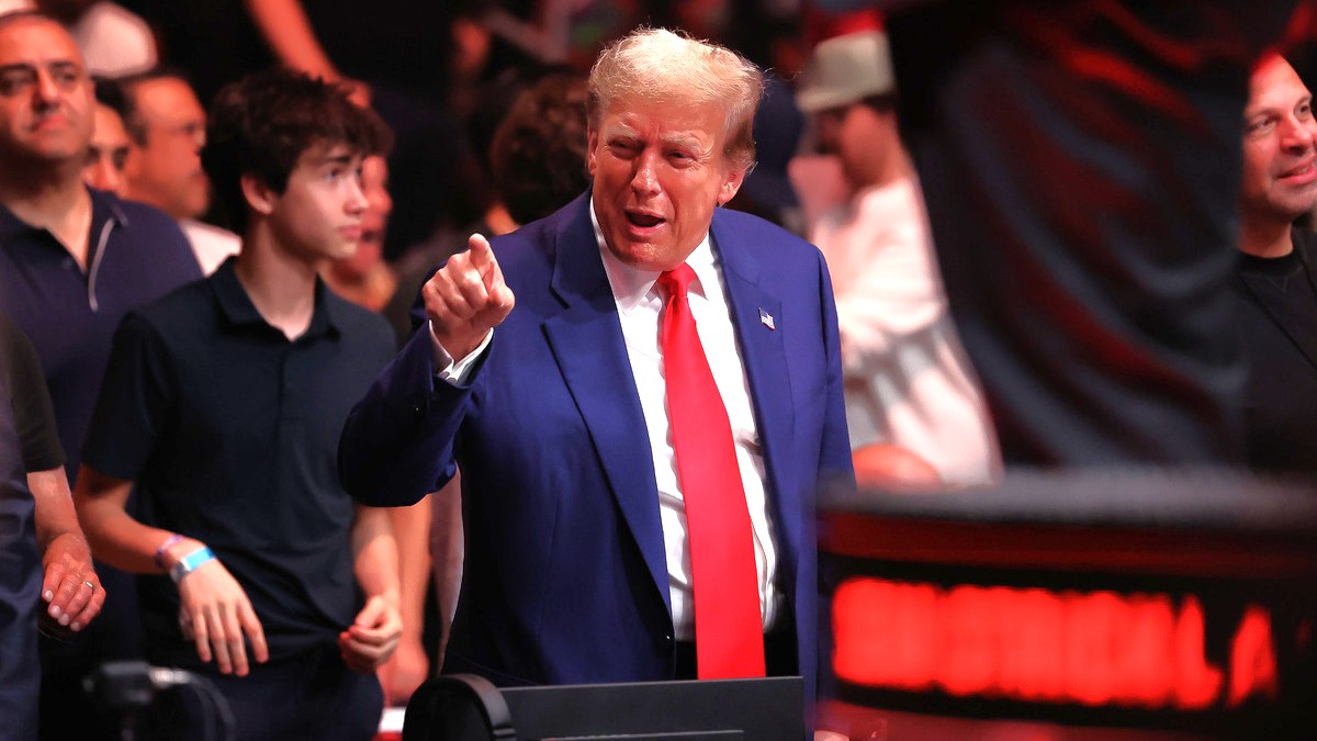 Former U.S. President Donald Trump attends UFC 302 at Prudential Center on June 01, 2024 in Newark, New Jersey.