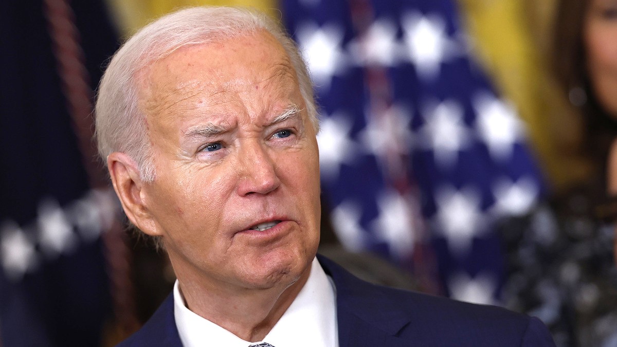 U.S. President Joe Biden speaks at an event marking the 12th anniversary of the Deferred Action for Childhood Arrivals (DACA) program in the East Room at the White House on June 18, 2024 in Washington, DC. Biden announced a new program that will provide protections for undocumented immigrants married to U.S. citizens, allowing them to obtain work authorization and streamline their path to citizenship.