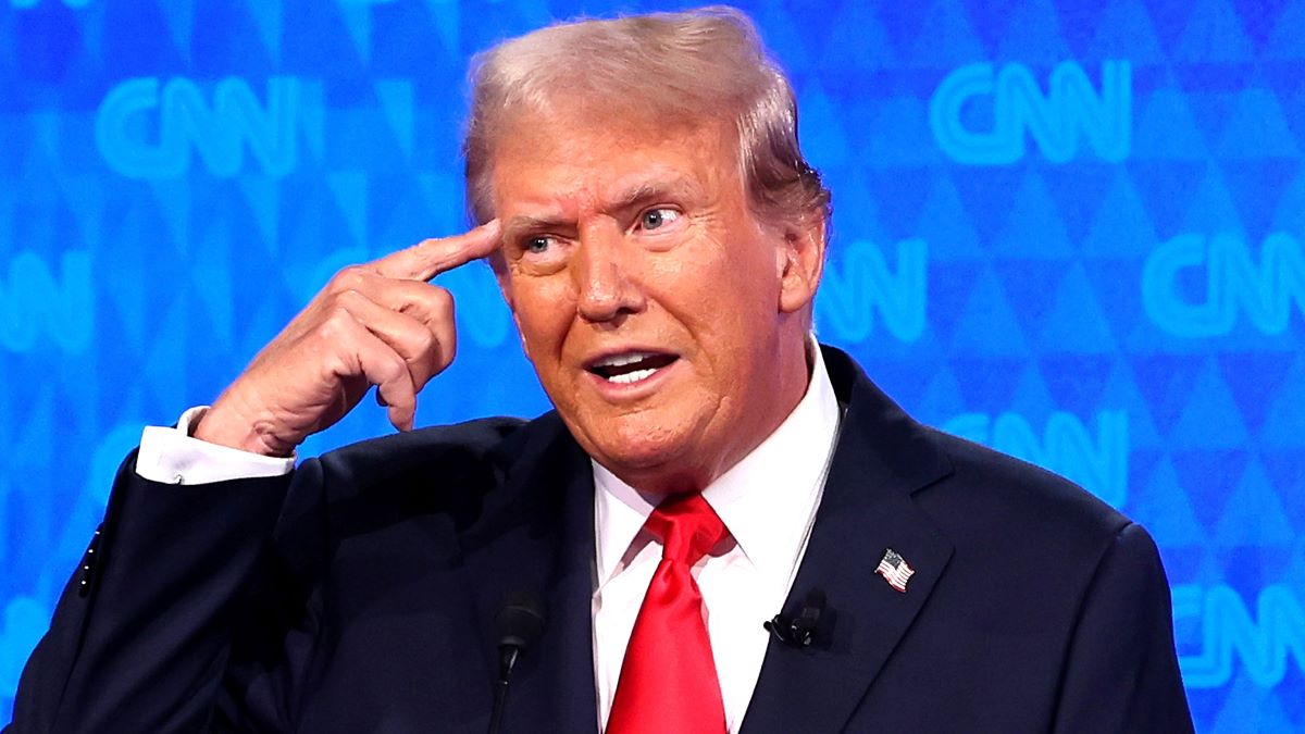 Republican presidential candidate, former U.S. President Donald Trump participates in the CNN Presidential Debate at the CNN Studios on June 27, 2024 in Atlanta, Georgia. Former President Trump and U.S. President Joe Biden are facing off in the first presidential debate of the 2024 campaign. (Photo by Justin Sullivan/Getty Images)