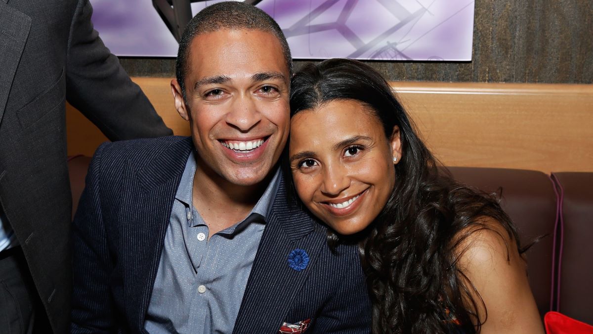 TJ Holmes (R) and Marilee Fiebig attend the 2013 Black Girls Rock Shot Callers Dinner on October 25, 2013 in New York City. (Photo by Cindy Ord/BET/Getty Images for BET)