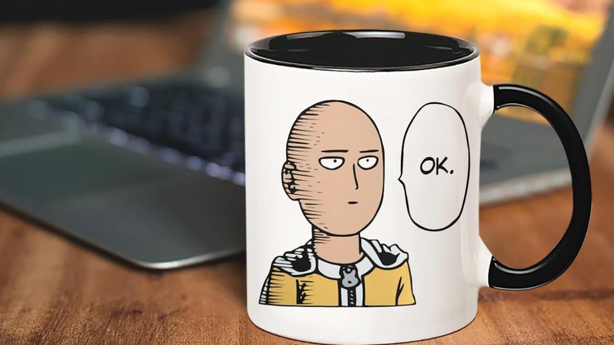 Saitama mug from One Punch Man