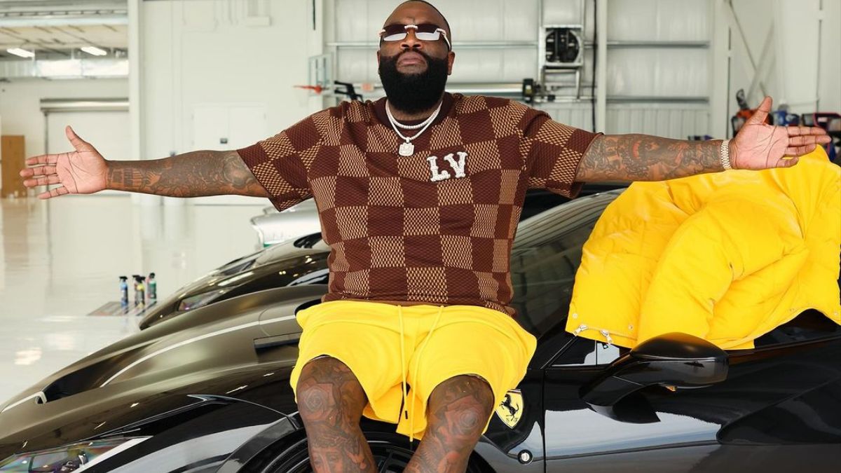 Rick Ross promoting his car show on social media