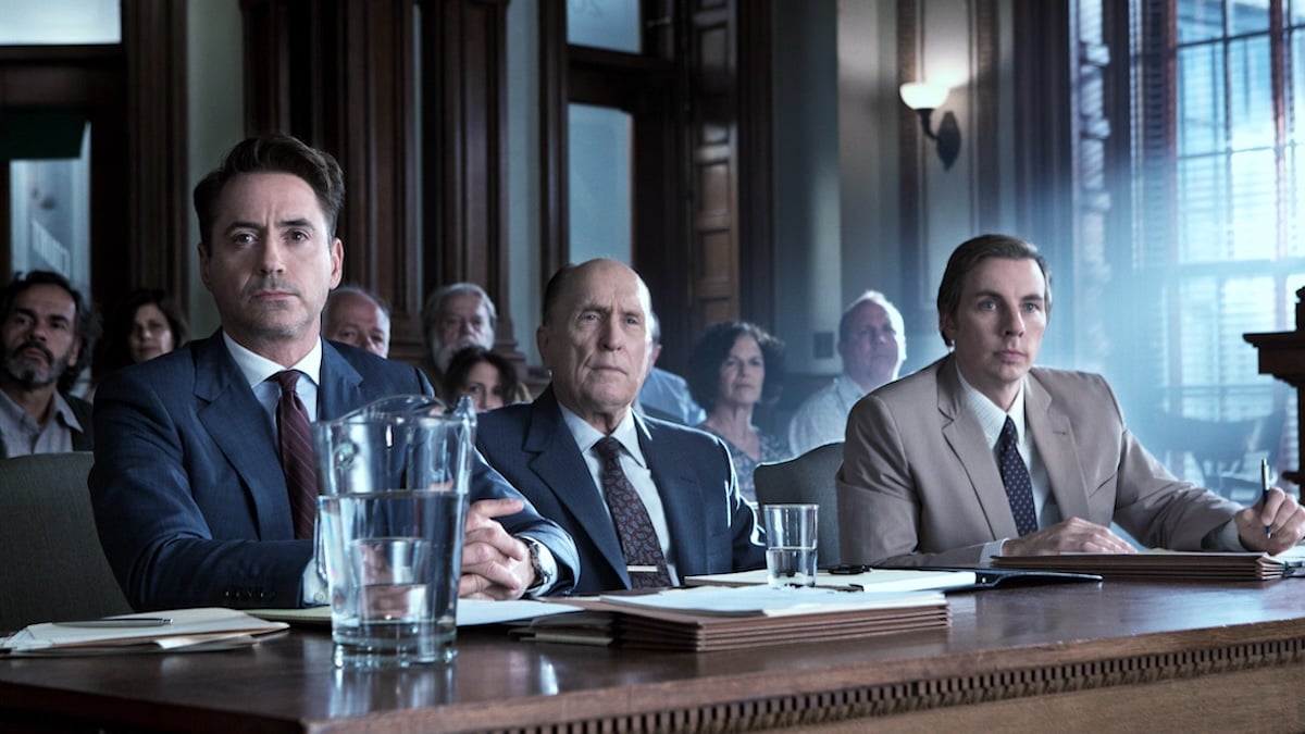 Robert Downey Jr., Robert Duvall, and Dax Shepard in 'The Judge'