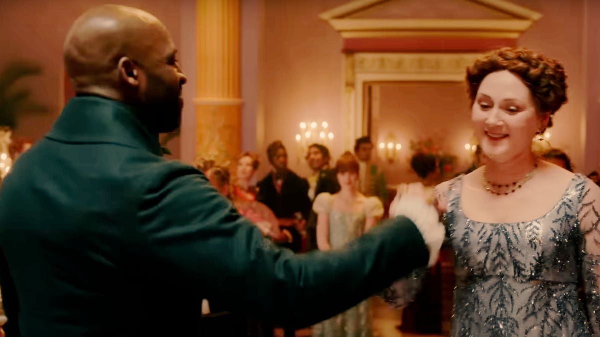 Violet Bridgerton dancing with Lord Marcus in Bridgerton season 3