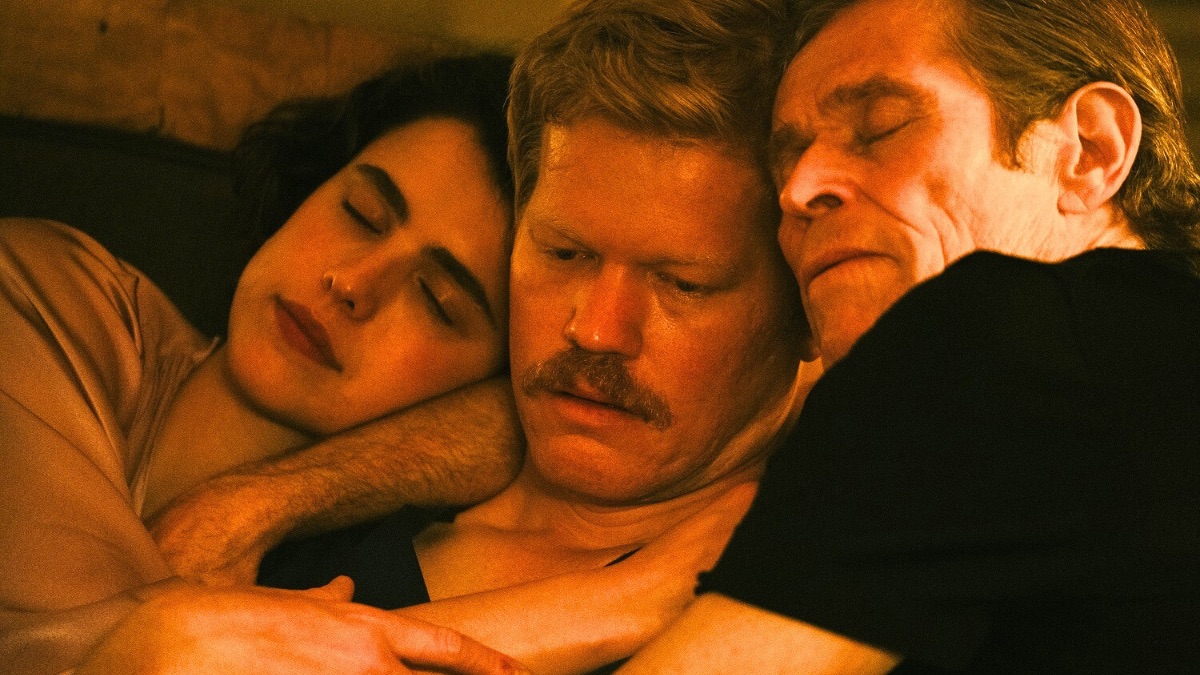 Willem Dafoe, Jesse Plemons, and Margaret Qualley in Yorgos Lanthimos' Kinds of Kindness