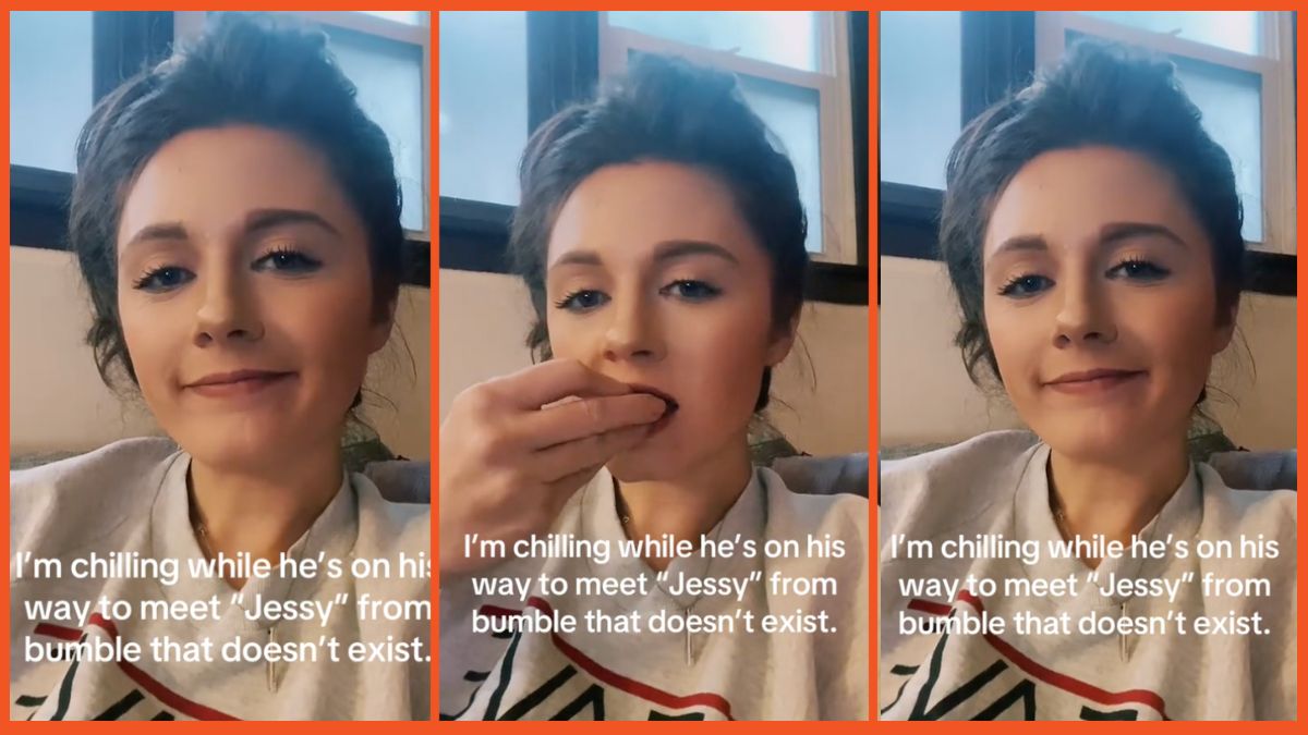 Screenshots from a TikTok of a woman talking about her cheating boyfriend