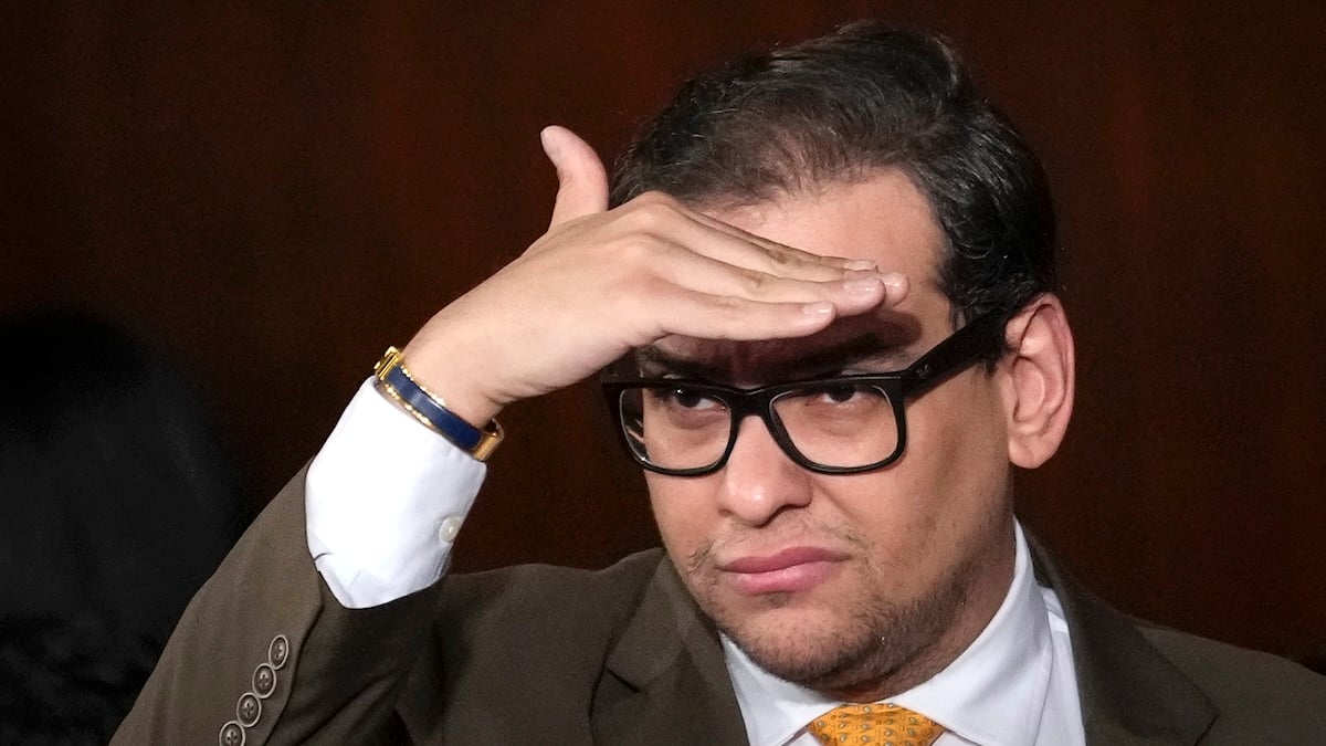 U.S. Rep. George Santos (R-NY) awaits Indian Prime Minister Narendra Modi's arrival to deliver remarks to a joint session of Congress at the Capitol on June 22, 2023