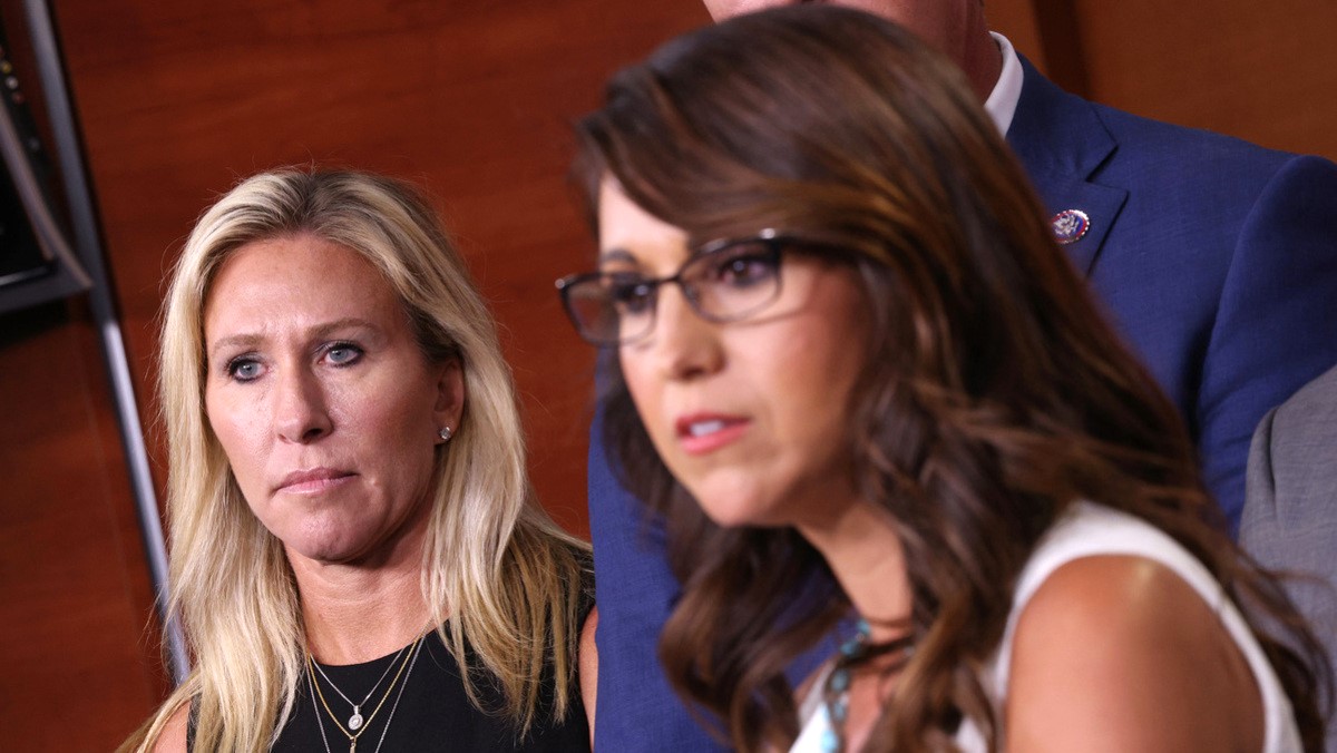 Rep. Lauren Boebert (R) (R-CO) speaks during a press conference at the U.S. Capitol June 23, 2021 in Washington, DC.