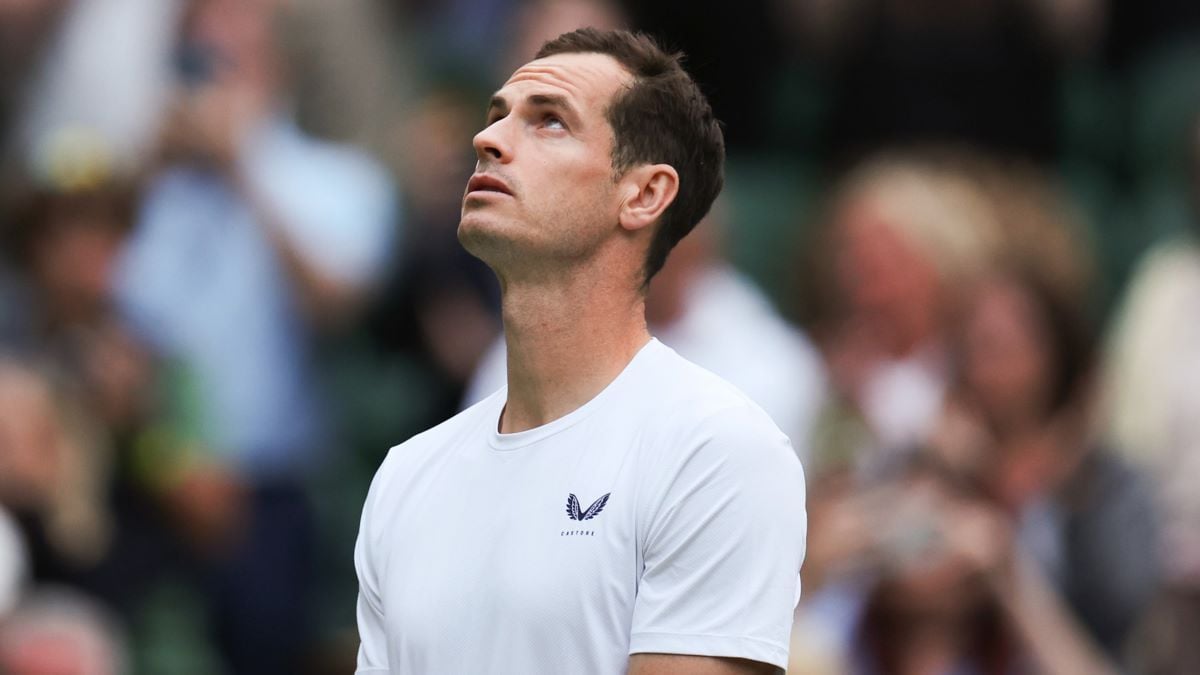 Andy Murray of Great Britain appears emotional following defeat in the Gentlemen’s Doubles first round match with Jamie Murray against Rinky Hijikata and John Peers of Australia during day four of The Championships Wimbledon 2024 at All England Lawn Tennis and Croquet Club on July 04, 2024 in London, England. (Photo by Francois Nel/Getty Images)