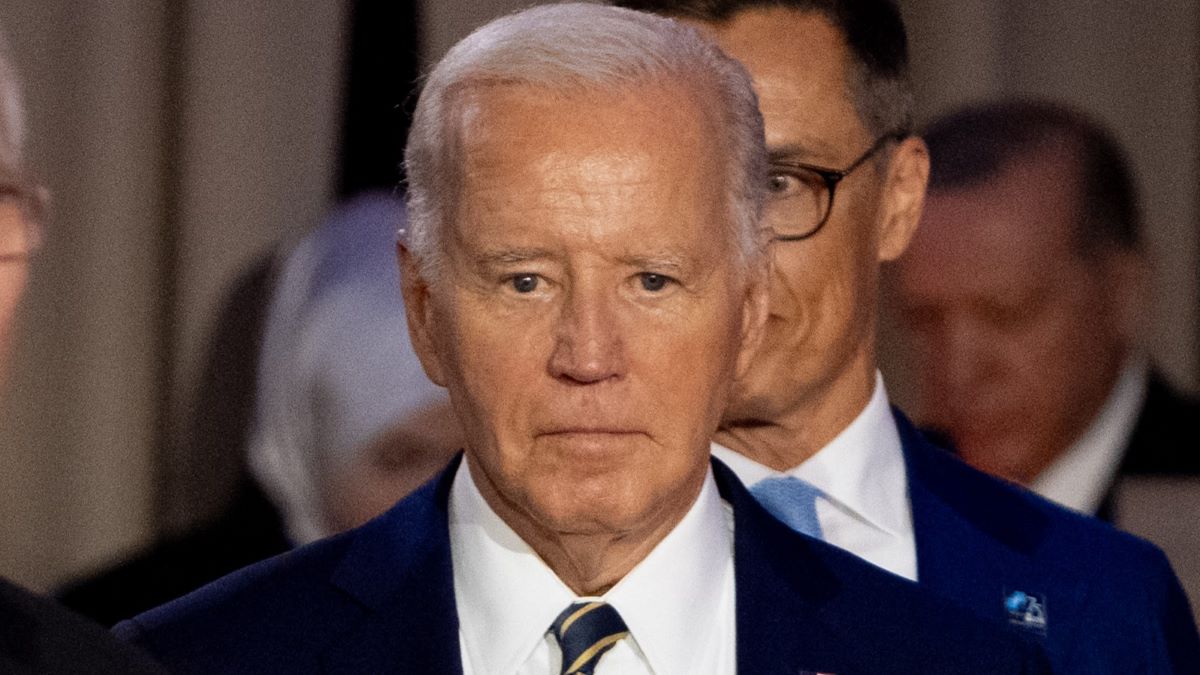 U.S. President Joe Biden and NATO Secretary General Jens Stoltenberg (L) arrive for a NATO 75th anniversary celebratory event at the Andrew Mellon Auditorium on July 9, 2024 in Washington, DC. NATO leaders convene in Washington this week for its annual summit to discuss their future strategies and commitments, and marking the 75th anniversary of the alliance's founding. (Photo by Andrew Harnik/Getty Images)