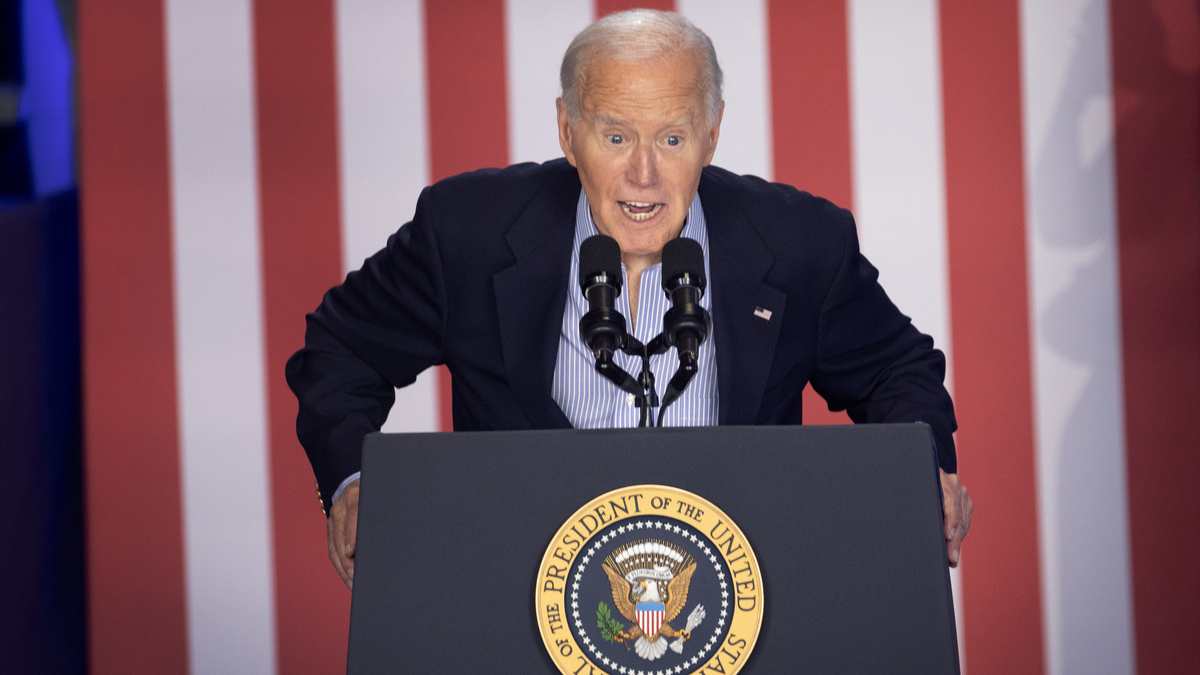 MADISON, WISCONSIN - JULY 05: President Joe Biden speaks to supporters during a campaign rally at Sherman Middle School on July 05, 2024 in Madison, Wisconsin. Following the rally Biden was expected to sit down for a network interview which is expected to air during prime time as the campaign scrambles to do damage control after Biden's poor performance at last week's debate.