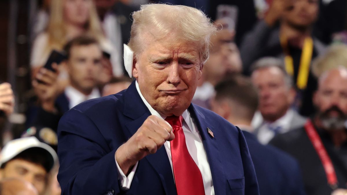 Republican presidential candidate, former U.S. President Donald Trump attends the first day of the Republican National Convention at the Fiserv Forum on July 15, 2024 in Milwaukee, Wisconsin. Delegates, politicians, and the Republican faithful are in Milwaukee for the annual convention, concluding with former President Donald Trump accepting his party's presidential nomination. The RNC takes place from July 15-18. (Photo by Win McNamee/Getty Images)