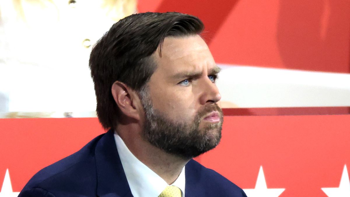 Republican vice presidential candidate, U.S. Sen. J.D. Vance (R-OH) listens to speakers during the second day of the Republican National Convention at the Fiserv Forum on July 16, 2024 in Milwaukee, Wisconsin. Delegates, politicians, and the Republican faithful are in Milwaukee for the annual convention, concluding with former President Donald Trump accepting his party's presidential nomination. The RNC takes place from July 15-18. (Photo by Scott Olson/Getty Images)