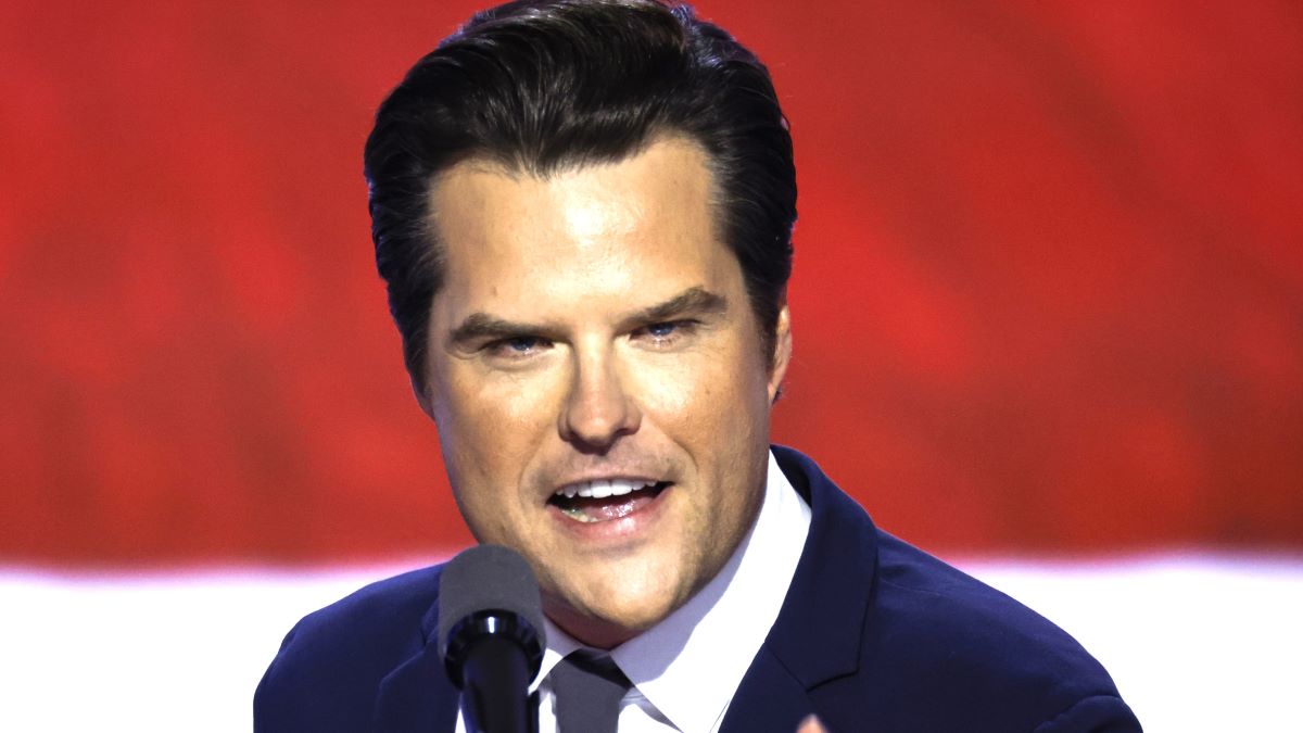 U.S. Rep. Matt Gaetz (R-FL) walks on stage on the third day of the Republican National Convention at the Fiserv Forum on July 17, 2024 in Milwaukee, Wisconsin. Delegates, politicians, and the Republican faithful are in Milwaukee for the annual convention, concluding with former President Donald Trump accepting his party's presidential nomination. The RNC takes place from July 15-18. (Photo by Chip Somodevilla/Getty Images)