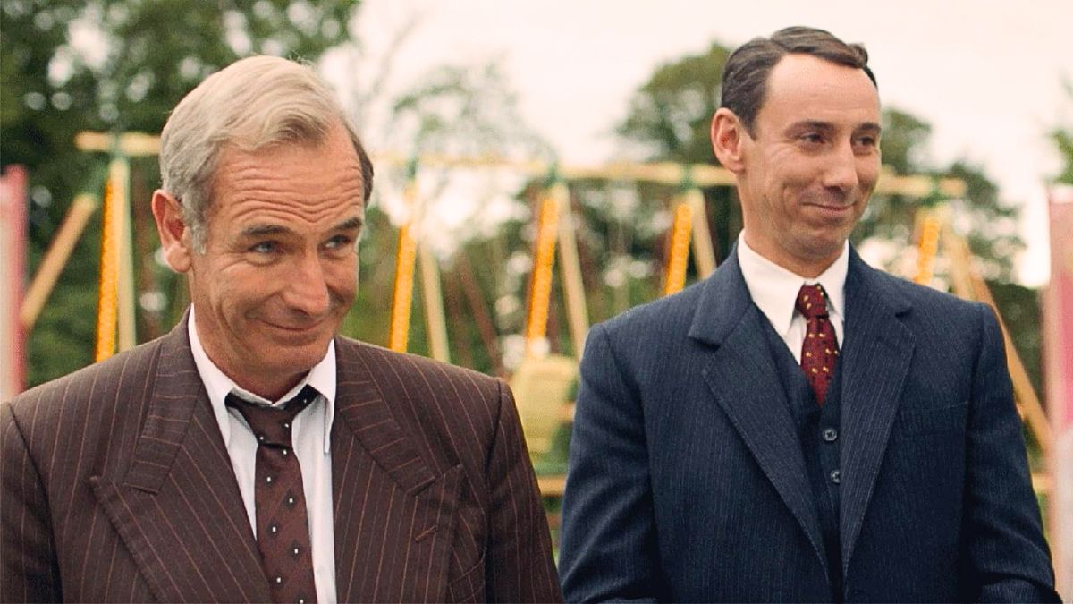 Robson Green as DI Geordie Keating and Al Weaver as Leonard Ernest Finch in season 9 of 'Grantchester'.