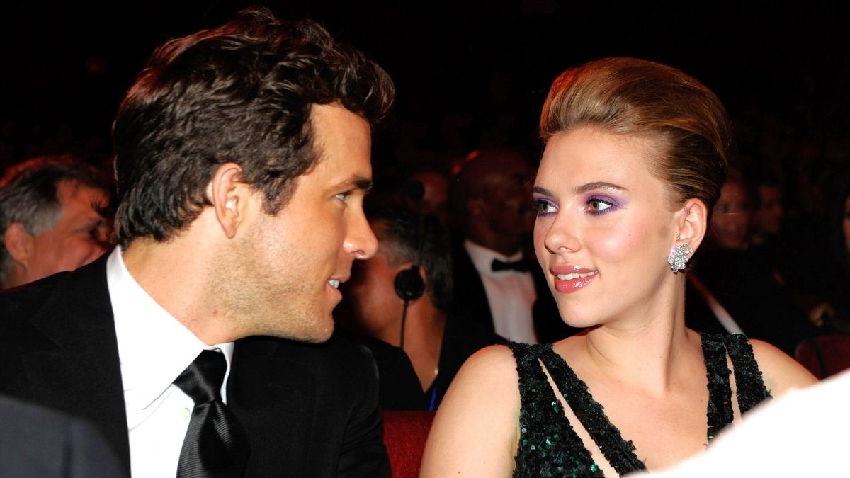 Ryan Reynolds and Scarlett Johansson in the audience at the 64th Annual Tony Awards at Radio City Music Hall on June 13, 2010 in New York City.