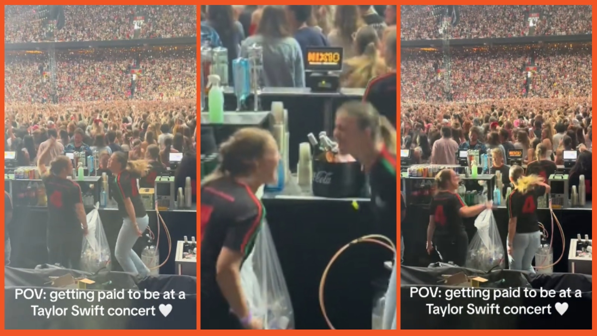 Two employees dancing while working at Taylor Swift's Eras Tour is getting TikTok's attention