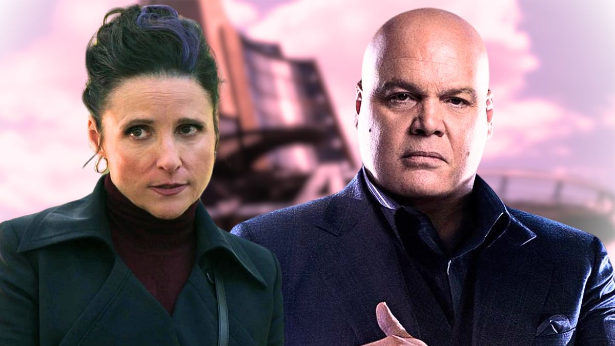 Valentina Allegra de Fontaine (Julia Louis-Dreyfus) and Wilson Fisk (Vincent D'Onofrio) in the MCU.