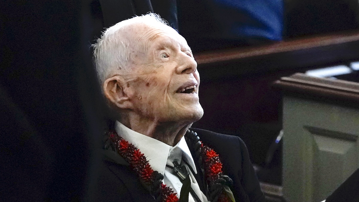 Jimmy Carter attends Rosalynn Carter's funeral