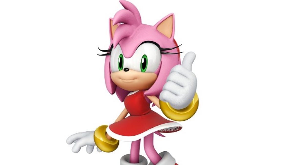 An image of 'Sonic' character Amy Rose posing with a thumbs-up!