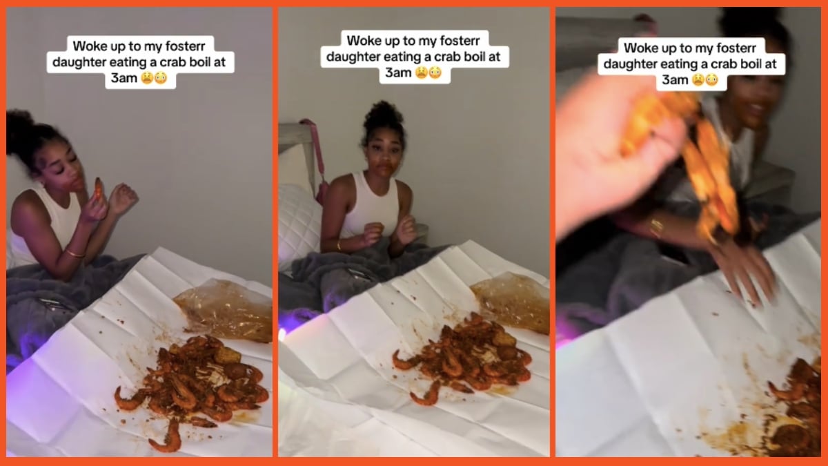 Foster child orders a crab boil and her foster dad's reaction is so wholesome