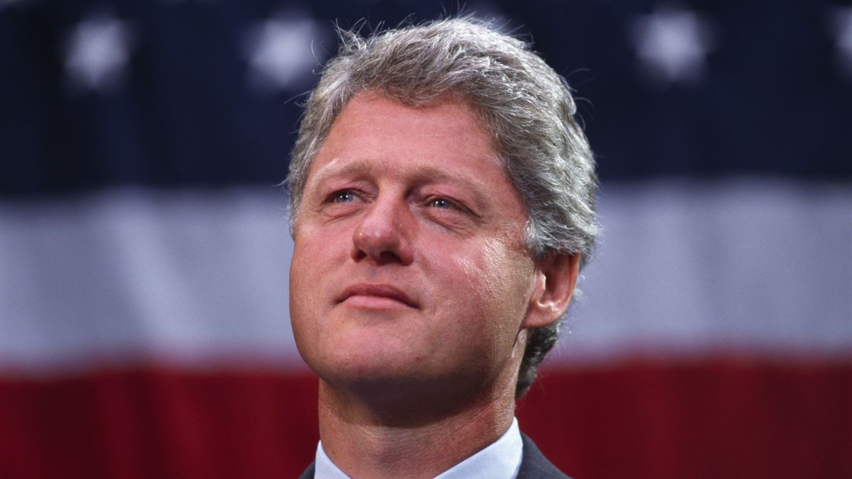 Governor of Arkansas and Democratic Party candidate Bill Clinton campaigns for the presidency in Georgia. | Location: Sylvester, Georgia, USA. (Photo by Ira Wyman/Sygma via Getty Images)