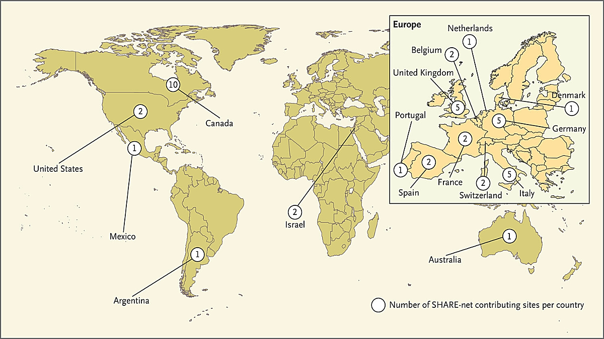 Global distribution of Mpox cases across 16 countries in April-June 2022