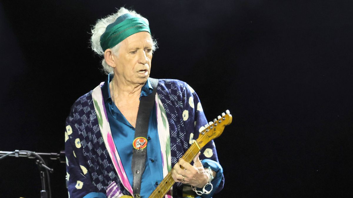 INGLEWOOD, CALIFORNIA - JULY 13: Keith Richards of the Rolling Stones performs onstage at SoFi Stadium on July 13, 2024 in Inglewood, California. (Photo by Kevin Winter/Getty Images)