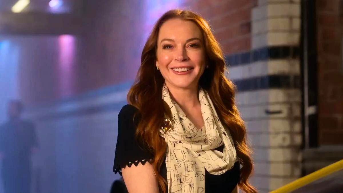 Lindsay Lohan smiling in Netflix's Irish Wish