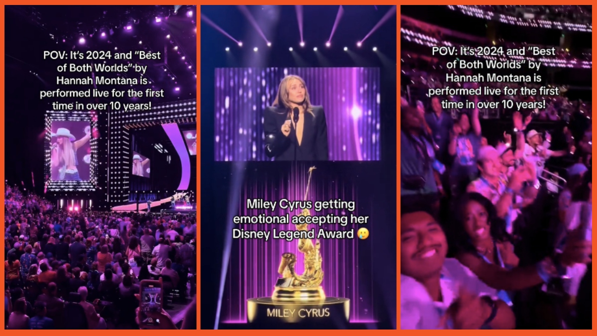 Miley Cyrus receives a Disney award