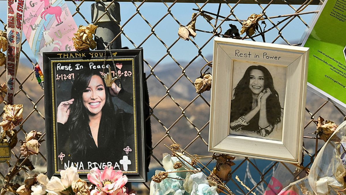 A memorial set up by fans to honor actress Naya Rivera at Lake Piru, where Rivera's death was ruled an accidental drowning, on August 3, 2020 in Piru, California. Rivera was declared missing July 8 after her four-year-old son, Josey, was found alone on a boat she had rented. Her body was recovered by search and rescue workers at Lake Piru on July 13.