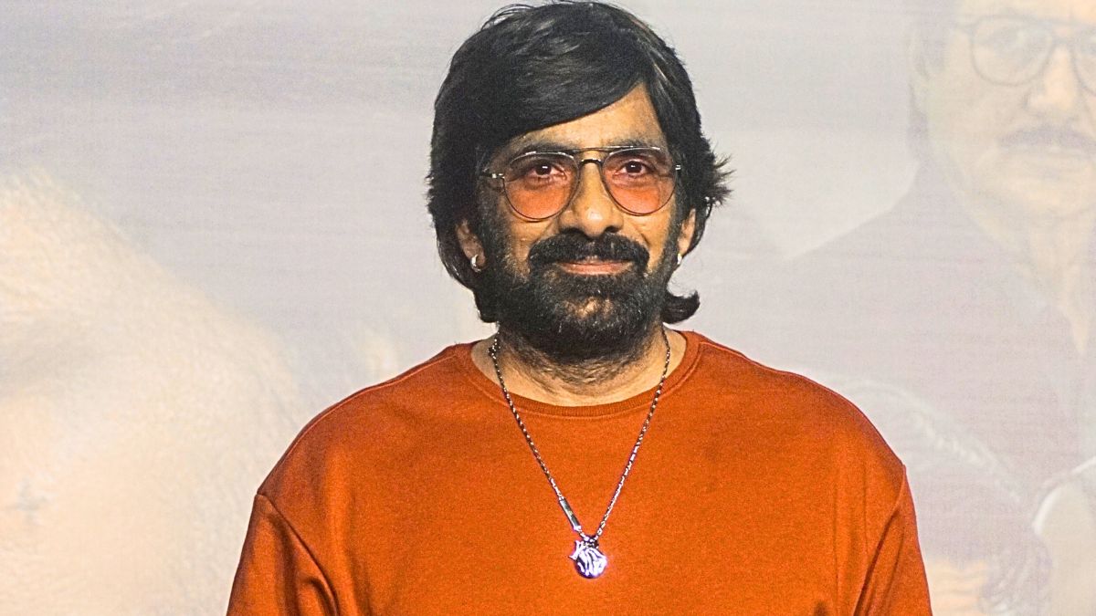 Ravi Teja attends the trailer launch of film 'Tiger Negesware Rao' on October 2023 in Mumbai, India